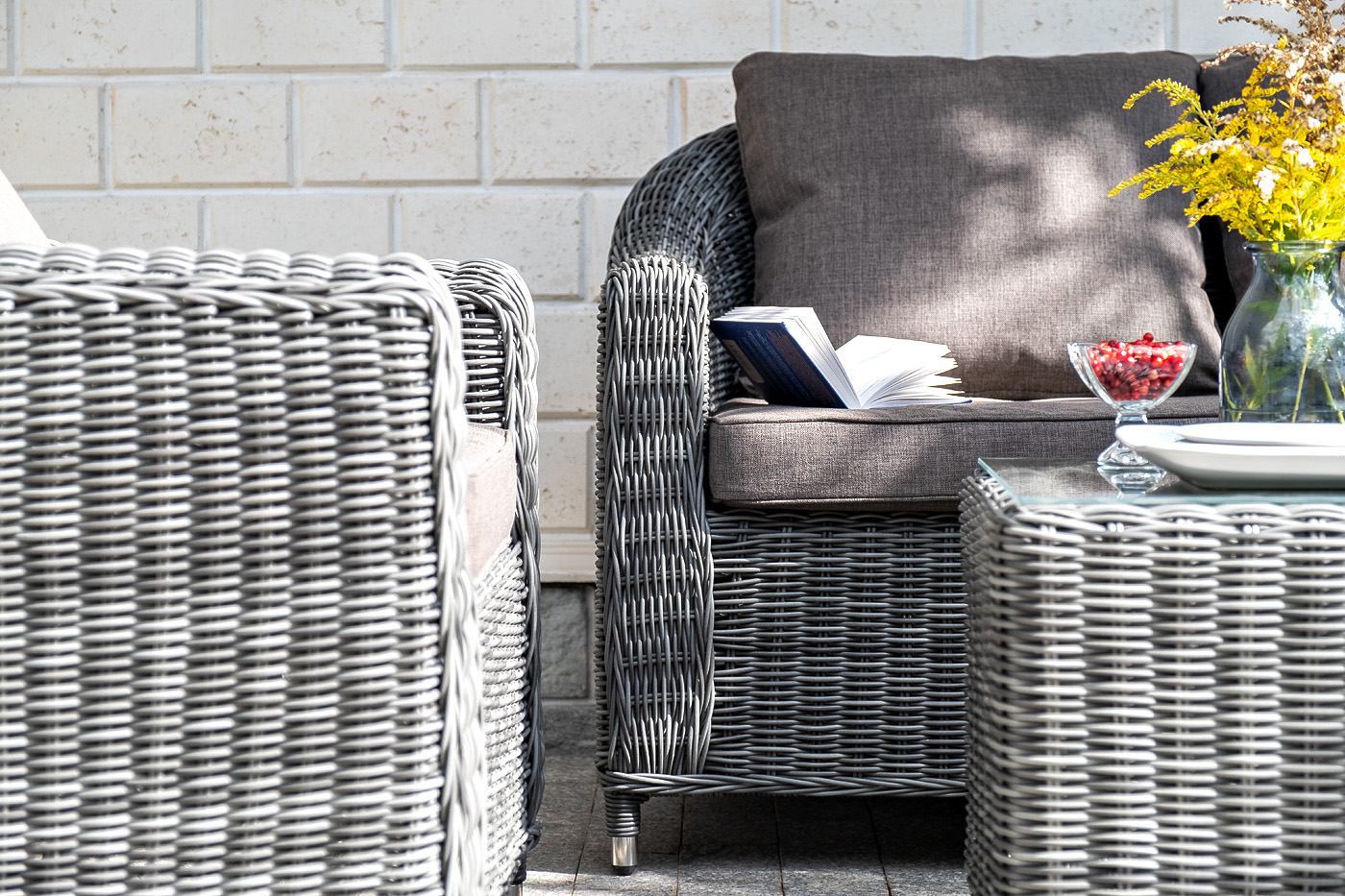 фото "кон панна" кресло из искусственного ротанга, цвет графит