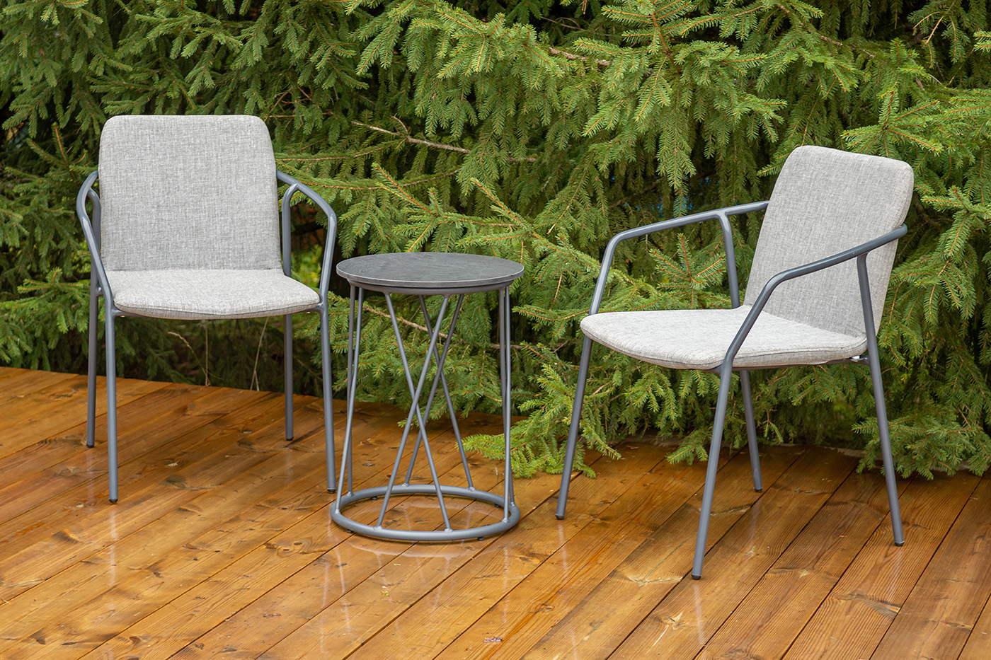 фото "марокко" стул из текстилена nanotex, алюминиевый каркас, цвет серый