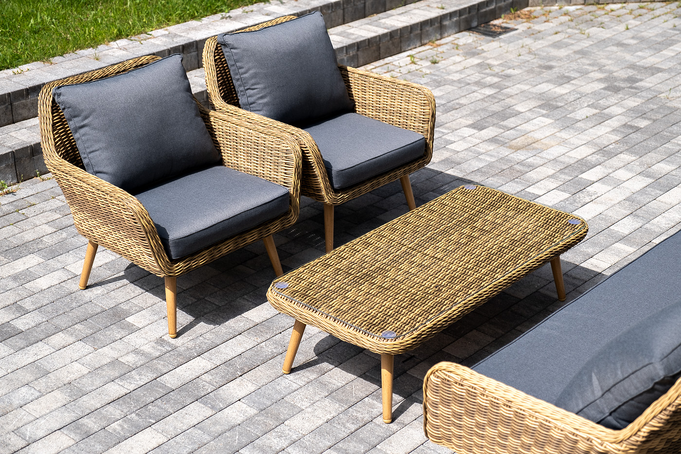 фото "прованс" лаунж-зона плетеная из искусственного ротанга, цвет соломенный