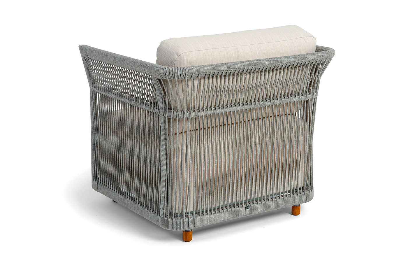 фото "лугано" лаунж-зона 5-местная плетеная из роупа (веревки), каркас алюминиевый светло-серый, роуп серый меланж