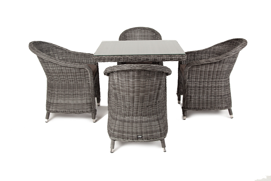 фото "фредо" обеденная группа плетеная, цвет графит