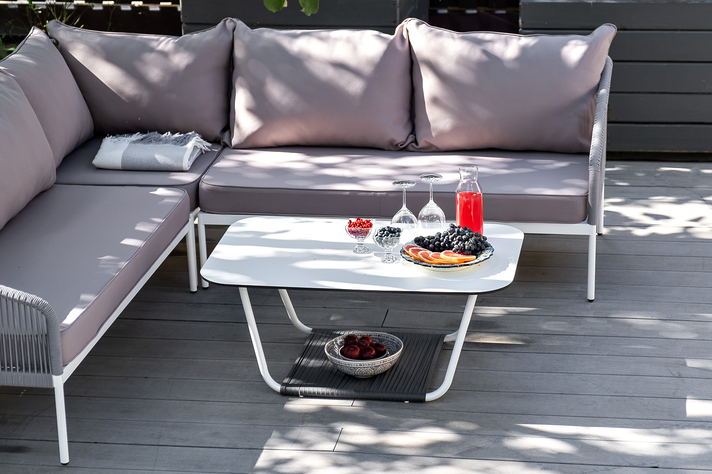 фото "канны" модульная угловая лаунж-зона из роупа (веревки), цвет светло-серый