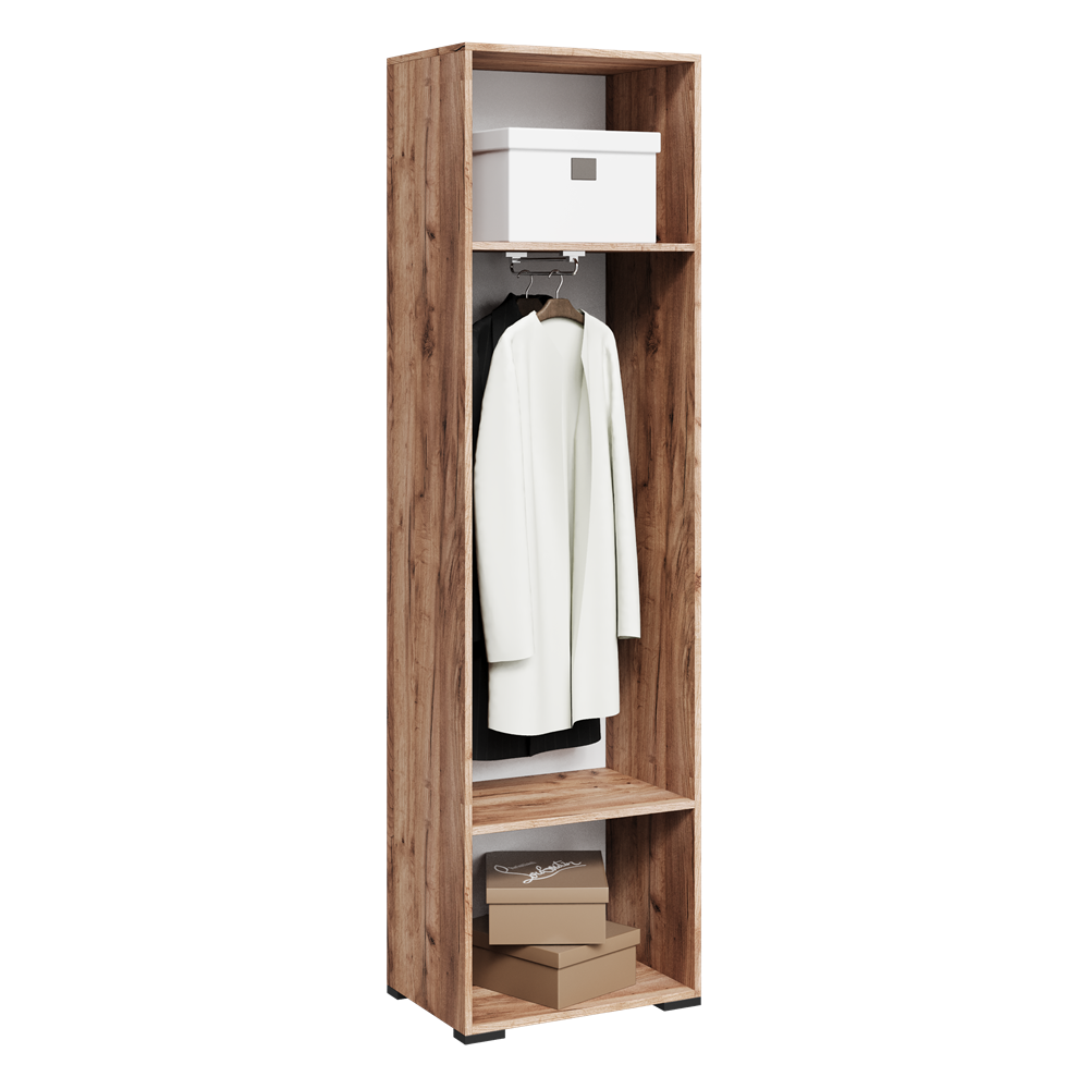 фото шкаф 1-дверный с вешалкой и полками пб-01 берта