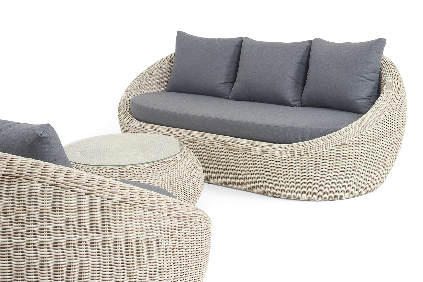 фото "барселона" лаунж-зона из искусственного ротанга, цвет бежевый