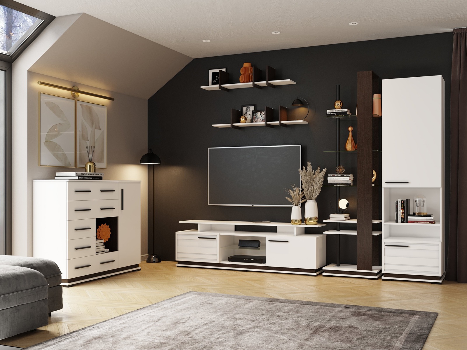 Пенал со стеклом МШ-3 Модена