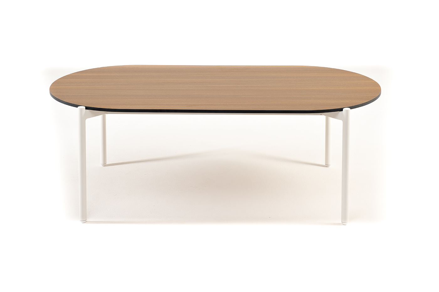 фото "диего" журнальный стол из hpl 120х60 h40, каркас белый муар, цвет "дуб"