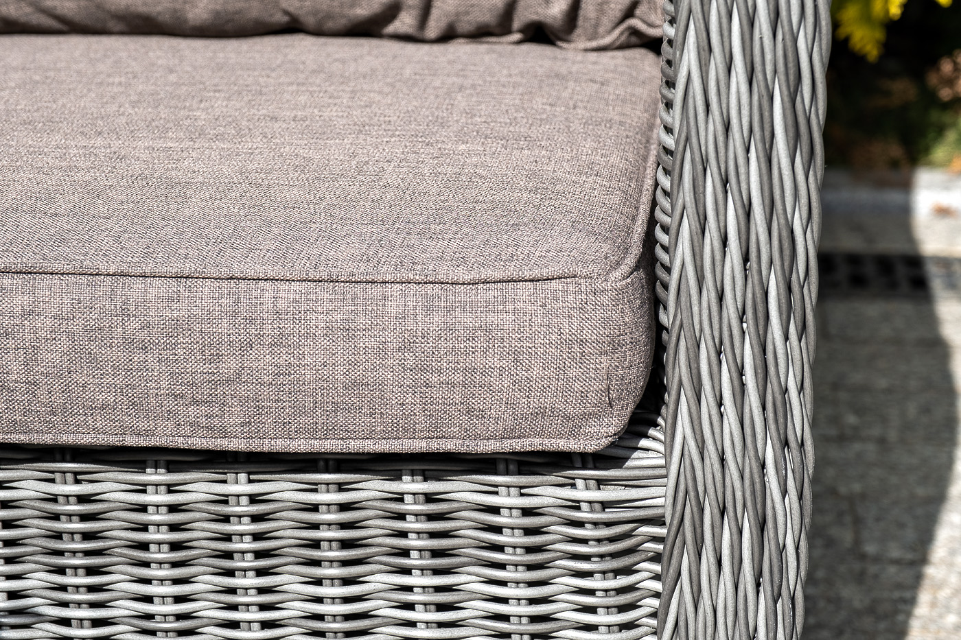 фото "гляссе" диван трехместный из искусственного ротанга, цвет графит