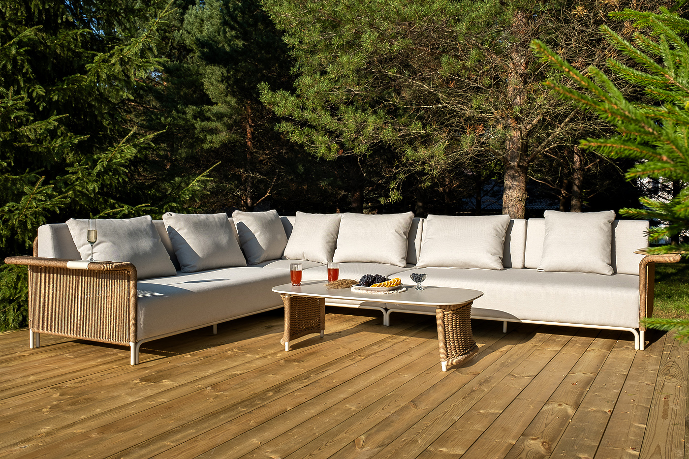 фото "мальдивы" трансформирующаяся лаунж-зона из искусственного ротанга, цвет соломенный