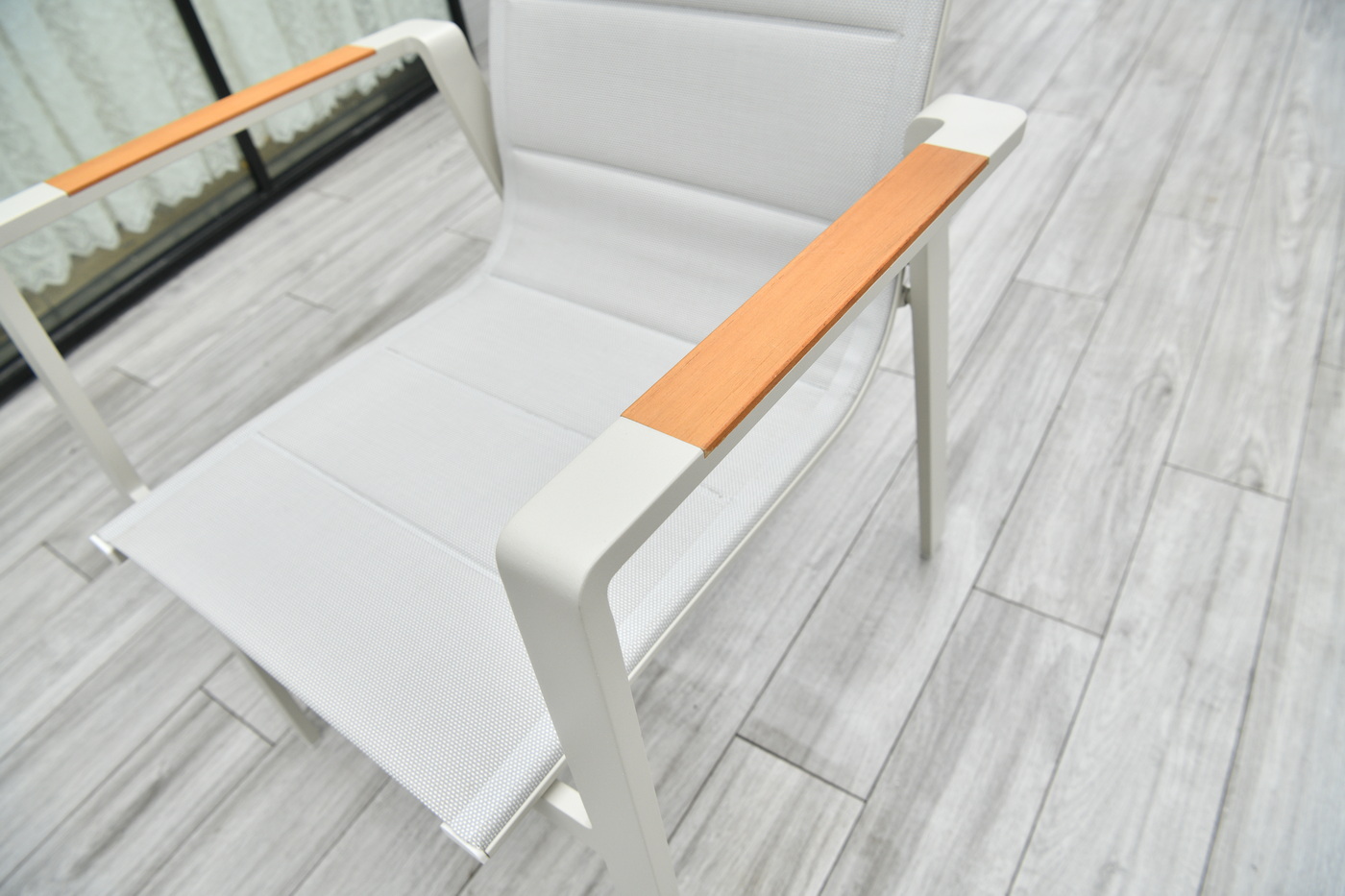 фото "кейптаун" стул алюминиевый, ткань текстилен, цвет белый