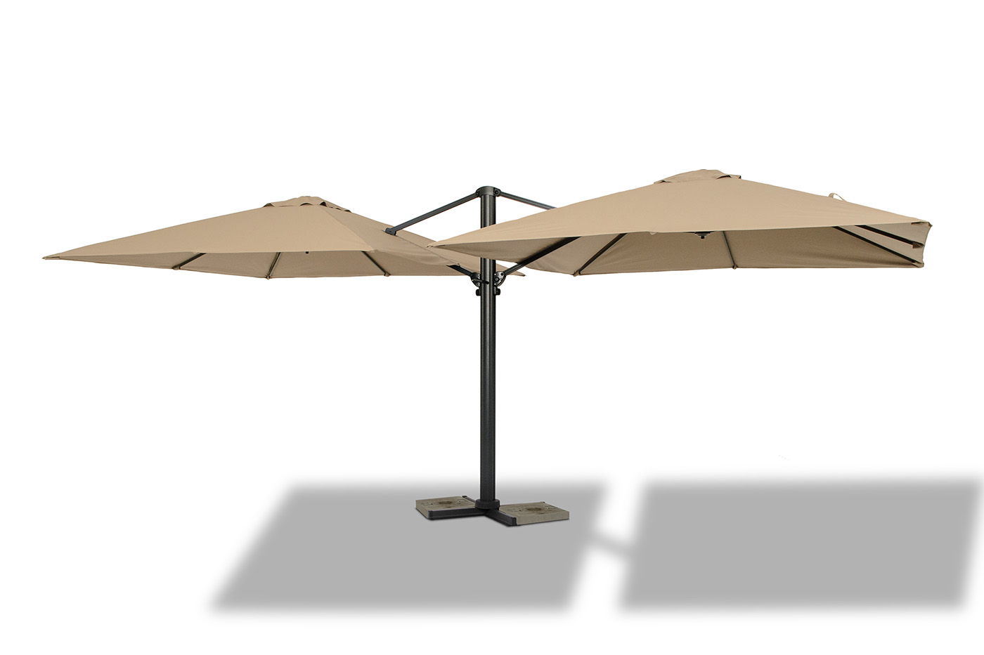 фото "фабриано" зонт двухкупольный 3x3м на алюминиевой опоре, тент темно-серый