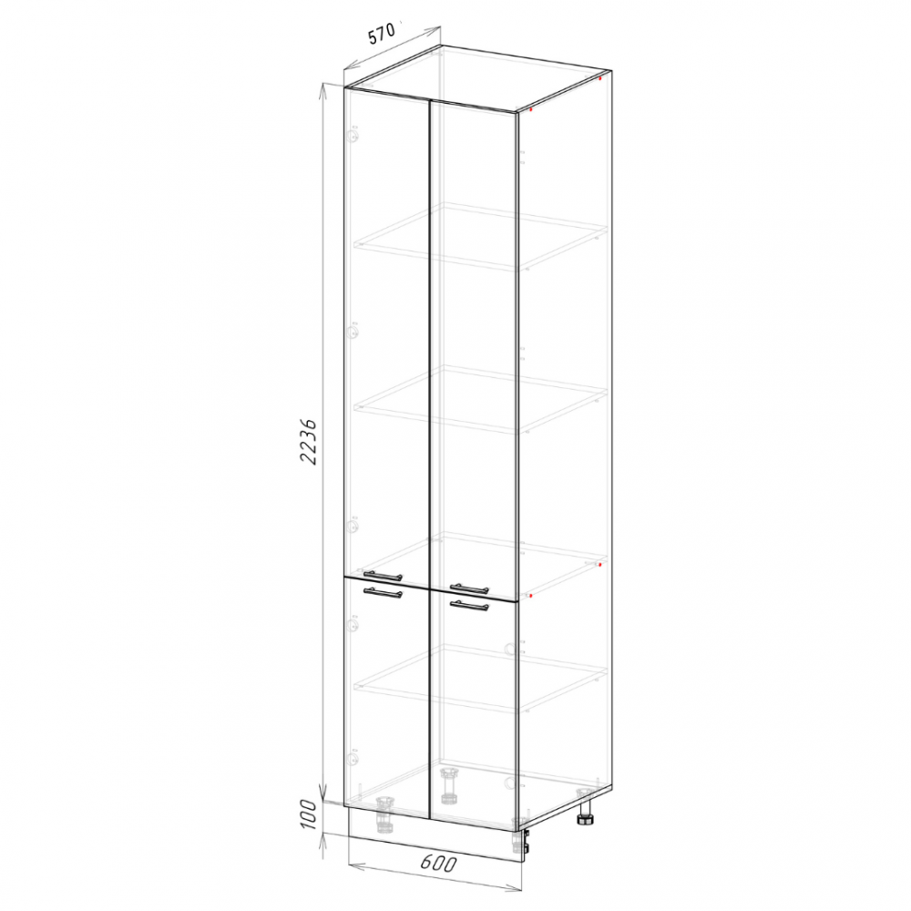 фото шкаф-пенал (премьер) п600н-22 кёлн