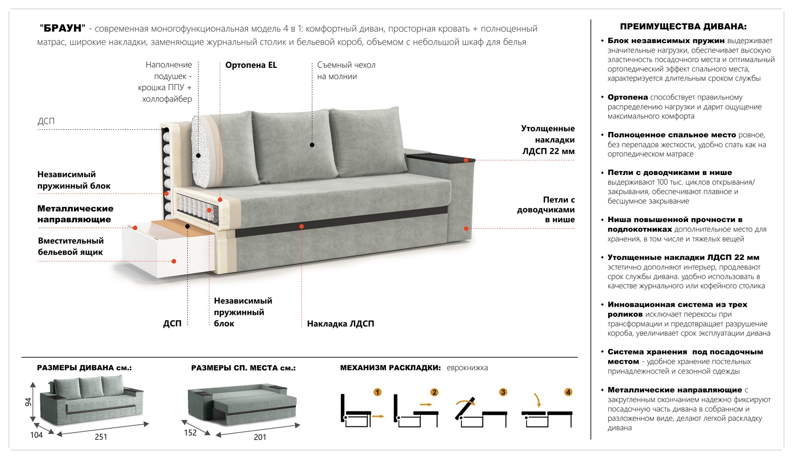 фото диван прямой браун sofos