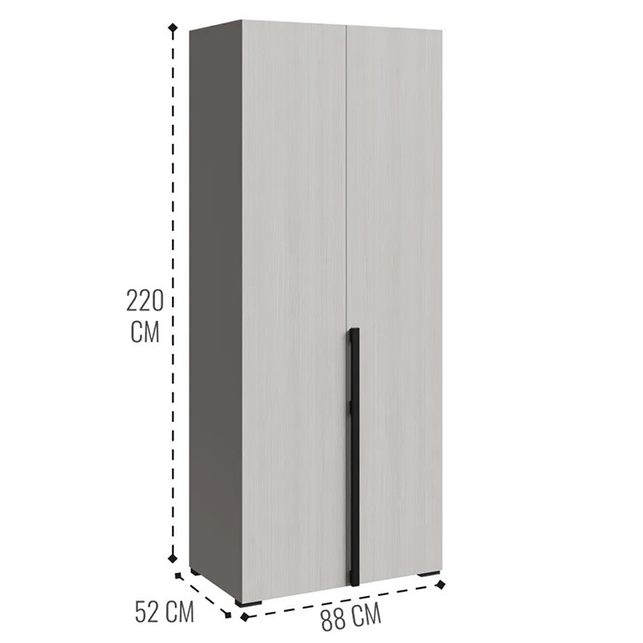 фото шкаф 2-х дв. с вешалкой и полкой сбл-04 беллуччи