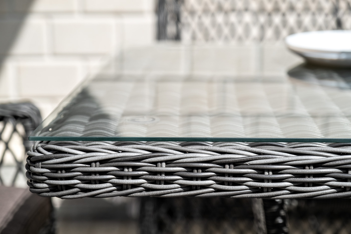 фото "латте" плетеный стол из искусственного ротанга 160х90см, цвет графит