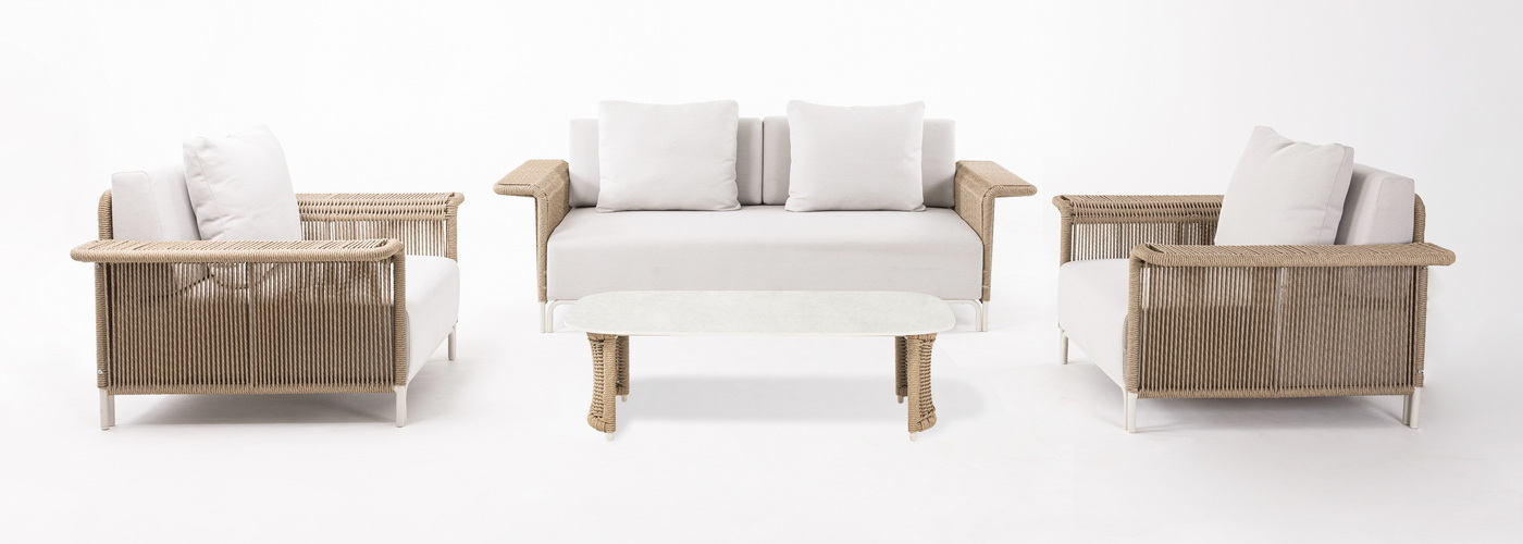 фото "мальдивы" лаунж-зона из искусственного ротанга, цвет соломенный (к)