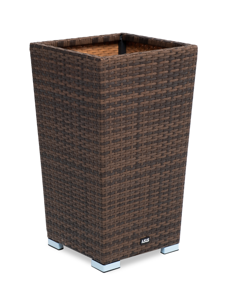 фото "капучино" кашпо для цветов плетеное из искусственного ротанга, цвет коричневый