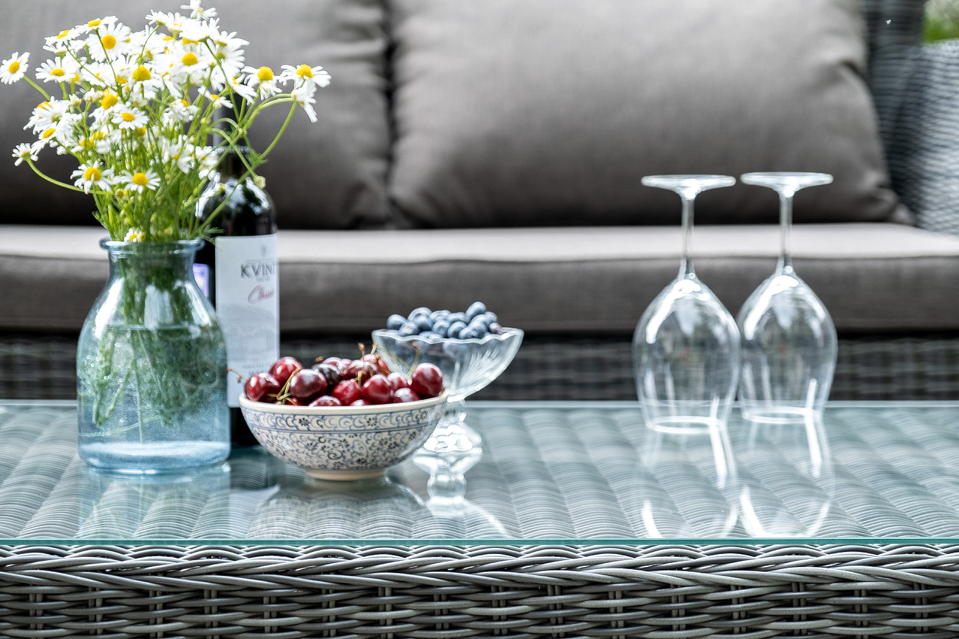 фото "капучино сингл" лаунж-зона из искусственного ротанга, цвет графит