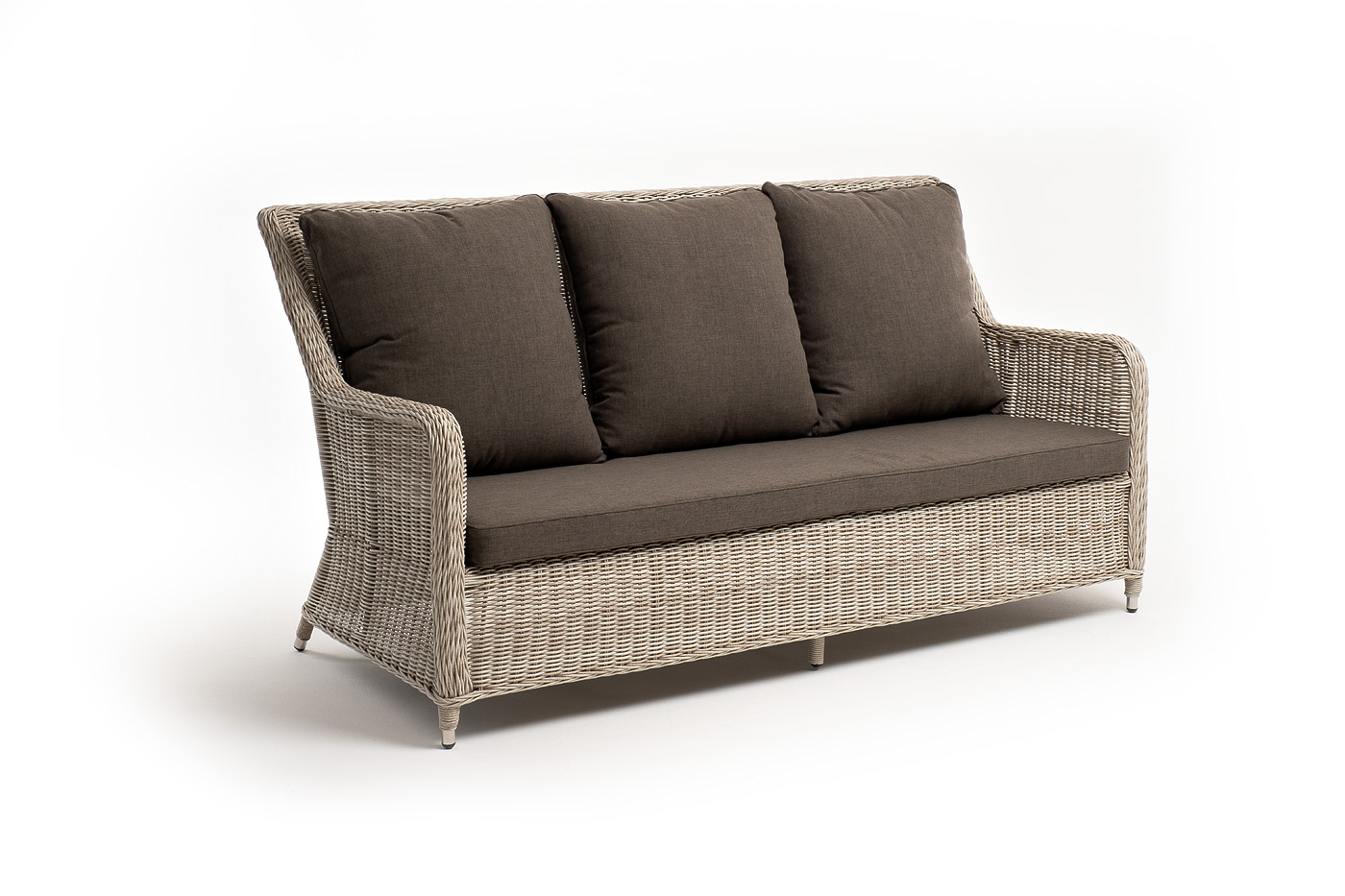 фото "гляссе" диван трехместный из искусственного ротанга, цвет бежевый