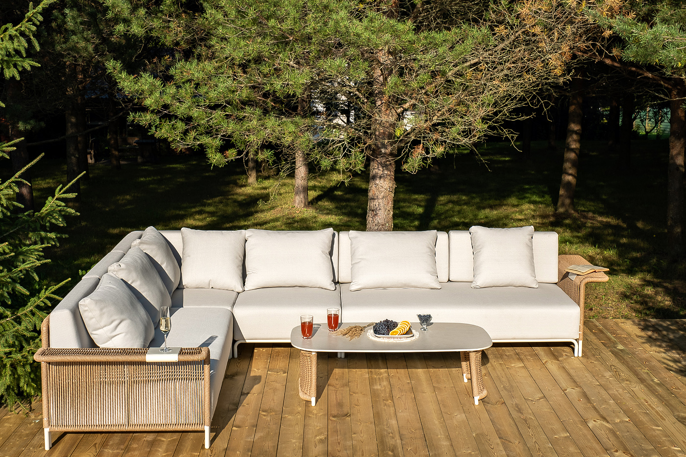 фото "мальдивы" трансформирующаяся лаунж-зона из искусственного ротанга, цвет соломенный