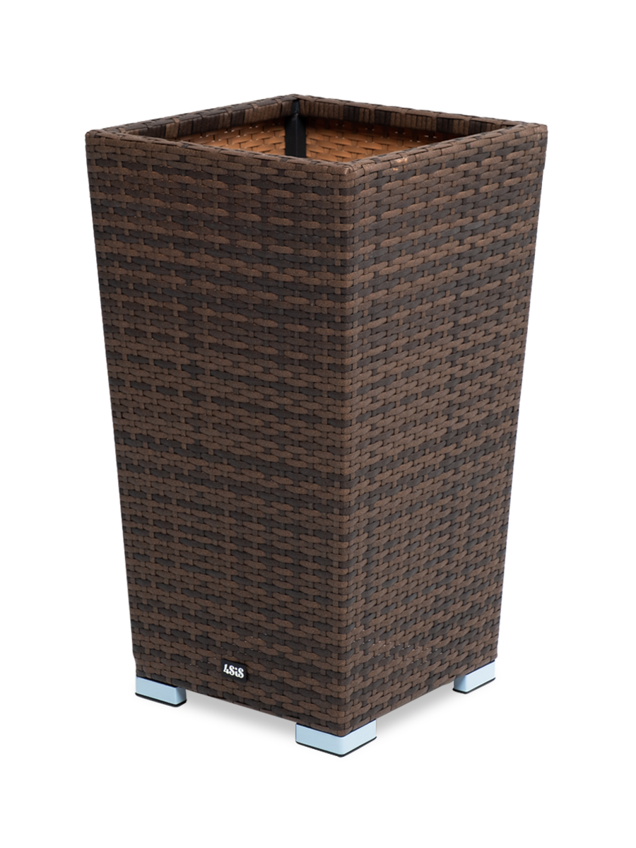 фото "капучино" кашпо для цветов плетеное из искусственного ротанга, цвет коричневый