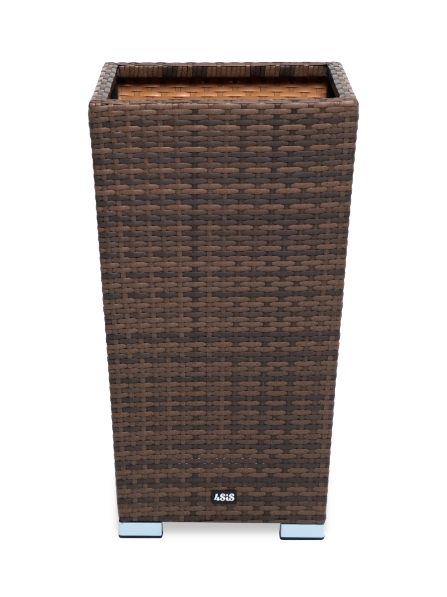 фото "капучино" кашпо для цветов плетеное из искусственного ротанга, цвет коричневый