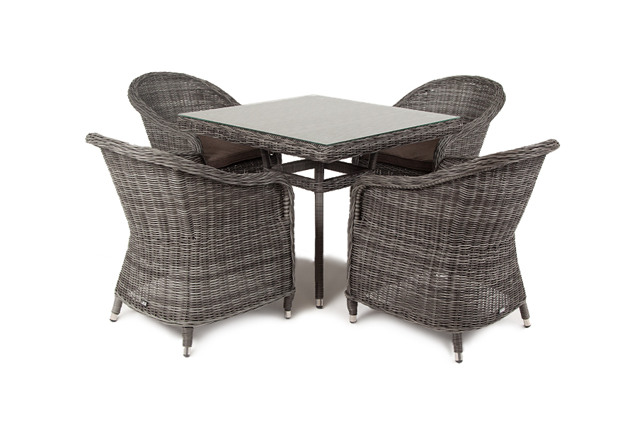 фото "фредо" обеденная группа плетеная, цвет графит