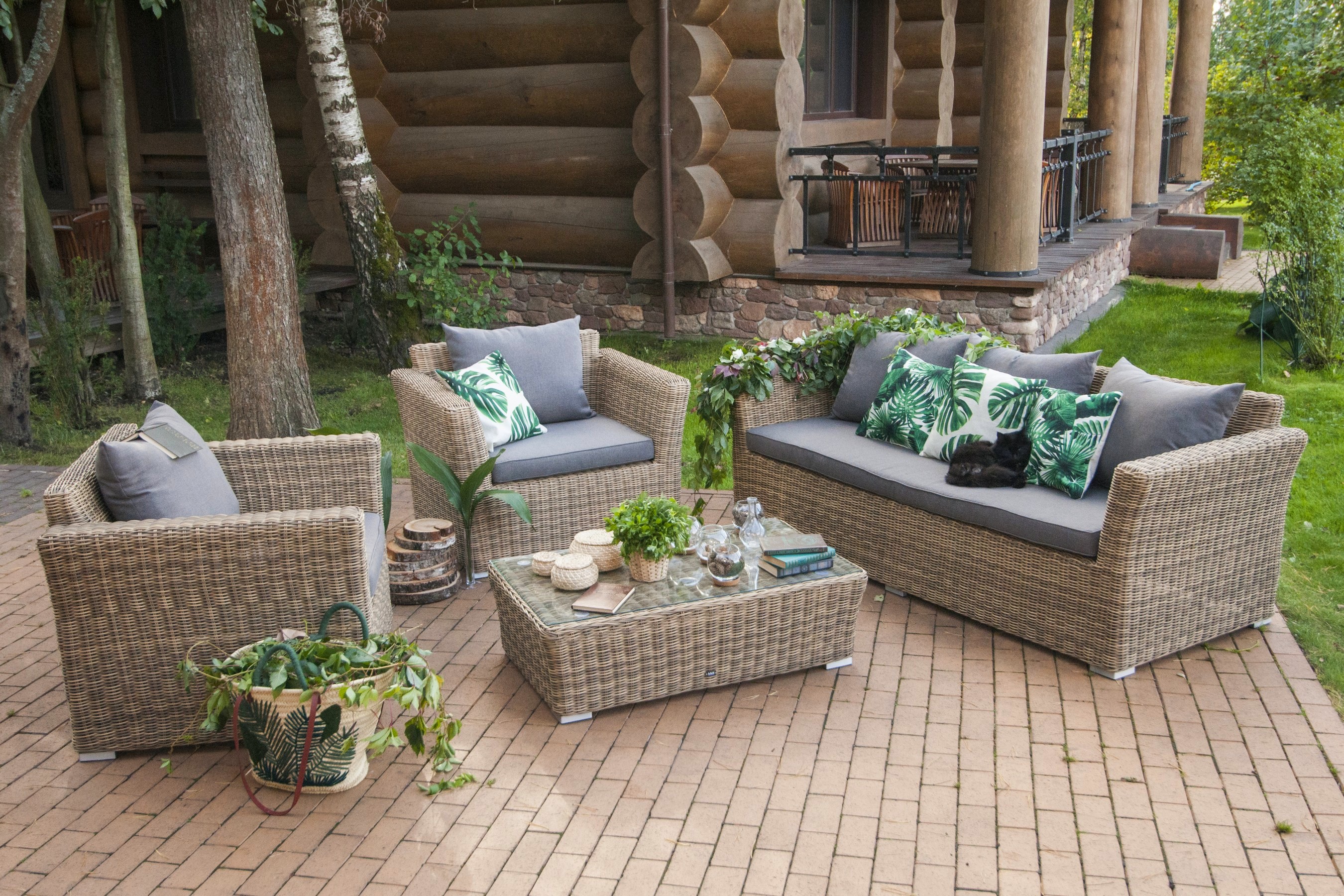 фото "капучино" кресло из искусственного ротанга, цвет соломенный