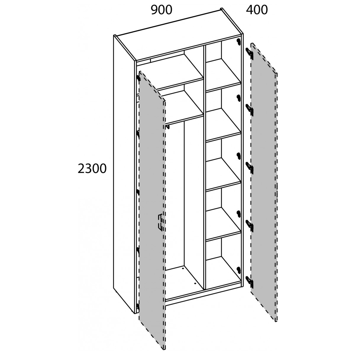 фото шкаф 2-х дверный 2d modern
