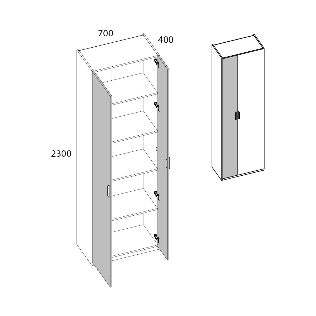 фото шкаф 2-х дверный 2d/70 modern