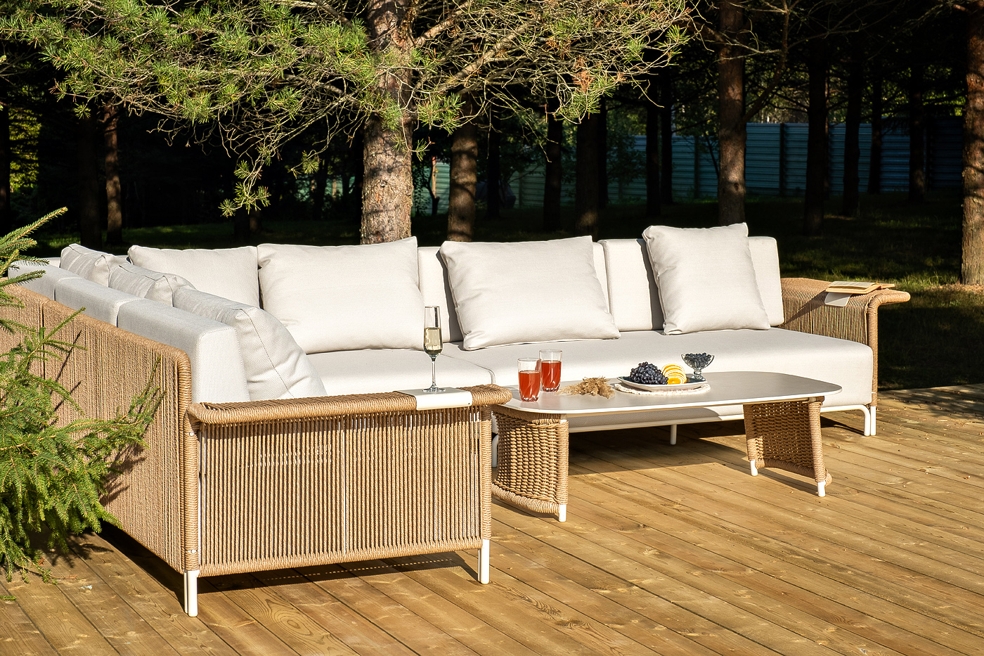 фото "мальдивы" трансформирующаяся лаунж-зона из искусственного ротанга, цвет соломенный