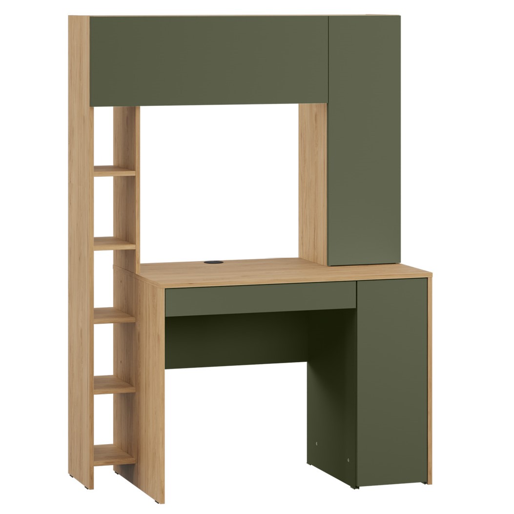 Стол компьютерный 12.71 Комфорт (Гикори Рокфорд Натуральный/Дымчатый Зеленый) фото стол компьютерный 12.71 комфорт (гикори рокфорд натуральный/дымчатый зеленый)