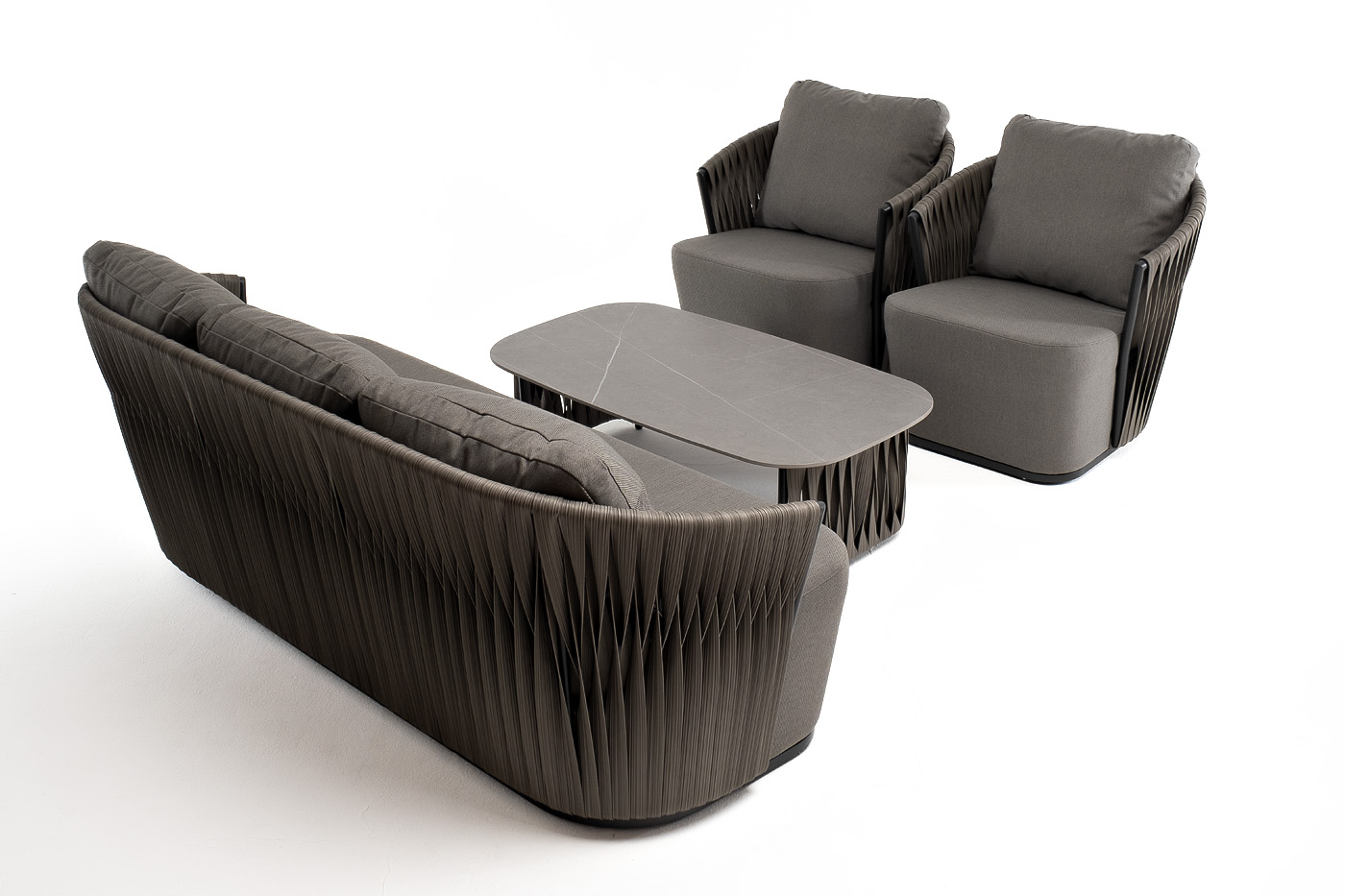 фото "флоренция" лаунж-зона из искусственного ротанга, цвет графит (к)