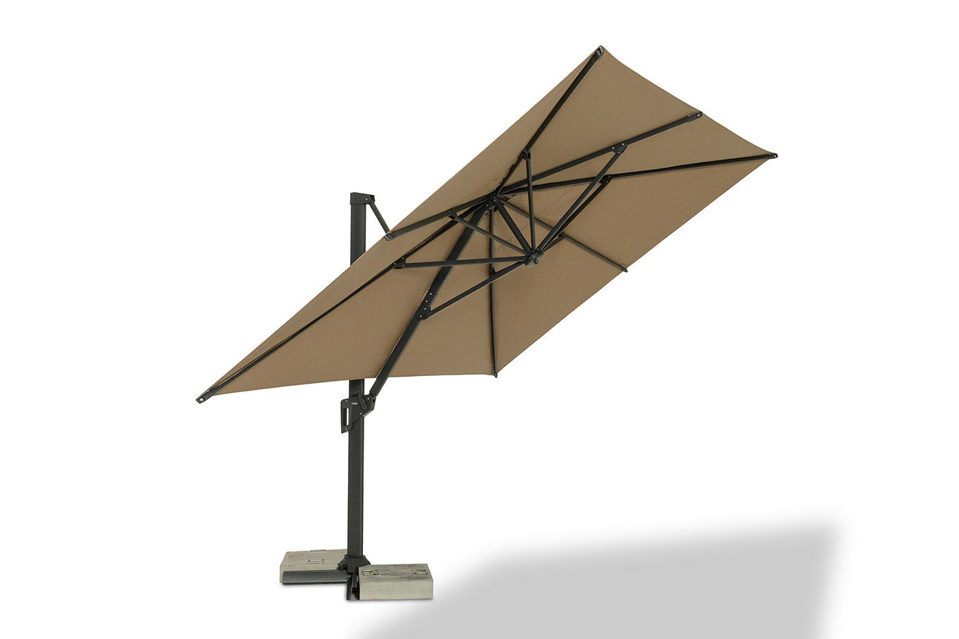 фото "римини" зонт уличный 3х4м на боковой алюминиевой опоре, тент бежевый