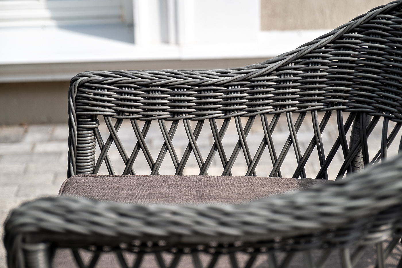 фото "сицилия" обеденная группа плетеная, цвет графит