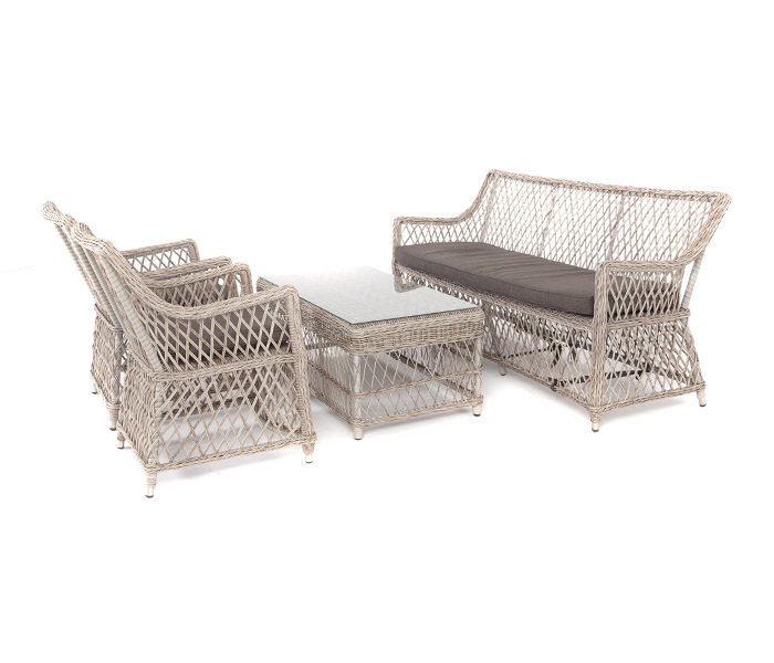 фото "асти" лаунж-зона из искусственного ротанга на 4 персоны, цвет бежевый