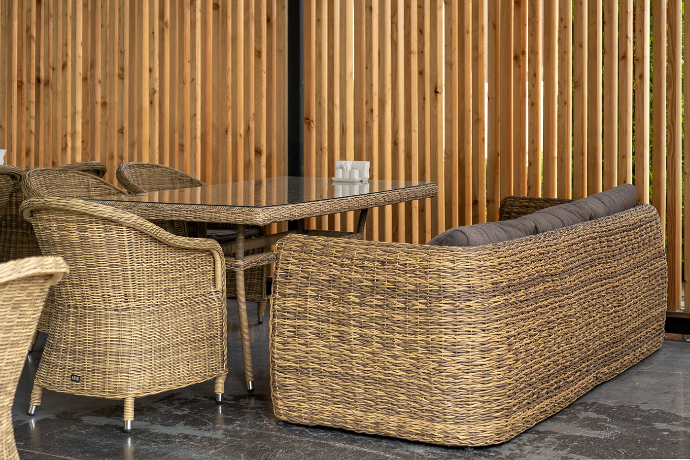 фото "кальяри" диван из искусственного ротанга (гиацинт) трехместный, цвет соломенный