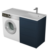 Тумба с 3-мя ящ. и раковиной под стиральную машину Nera 55, индиго