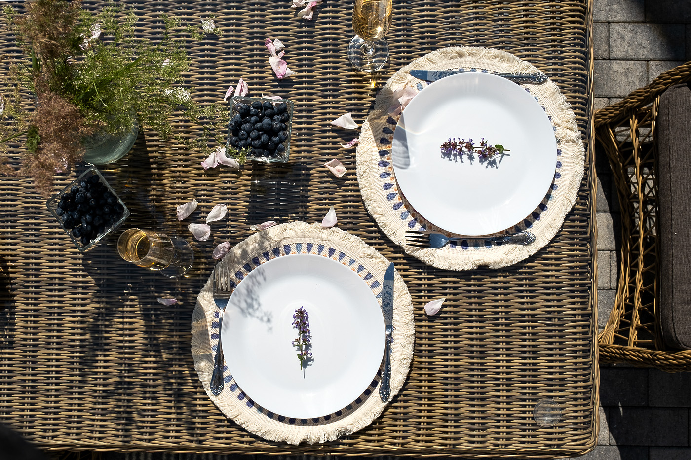 фото "цесена" обеденная группа плетеная из искусственного ротанга, цвет соломенный