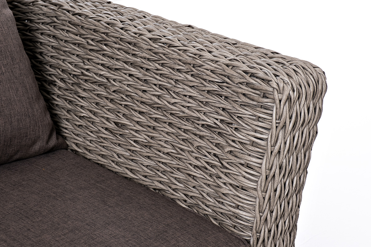 фото "капучино" лаунж-зона из искусственного ротанга (гиацинт), цвет серый