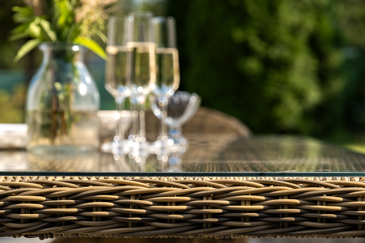 фото "амароне" обеденная группа из искусственного ротанга на 6 персон, цвет соломенный