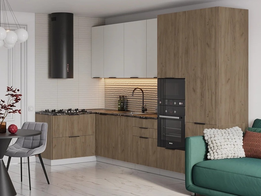 фото кухня прямая 3200 оливия в04