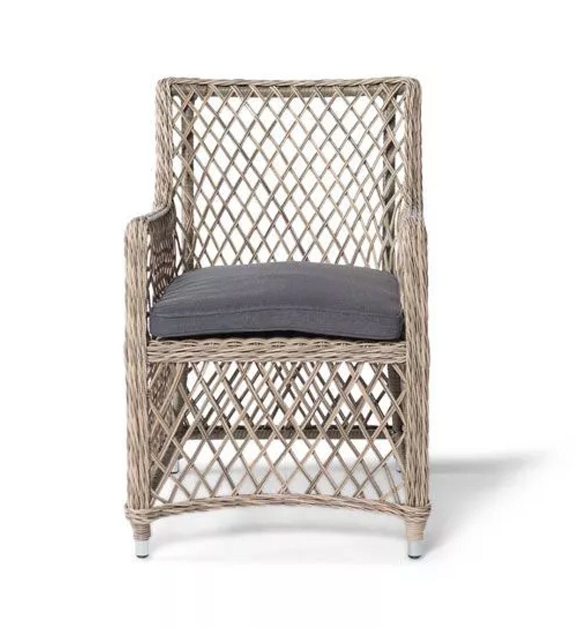 фото "латте" плетеное кресло из искусственного ротанга, цвет соломенный