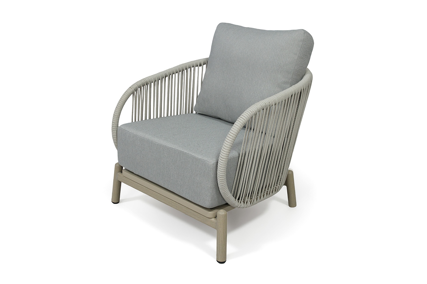 фото "прато" лаунж-зона 4-местная плетеная из роупа, цвет светло-серый