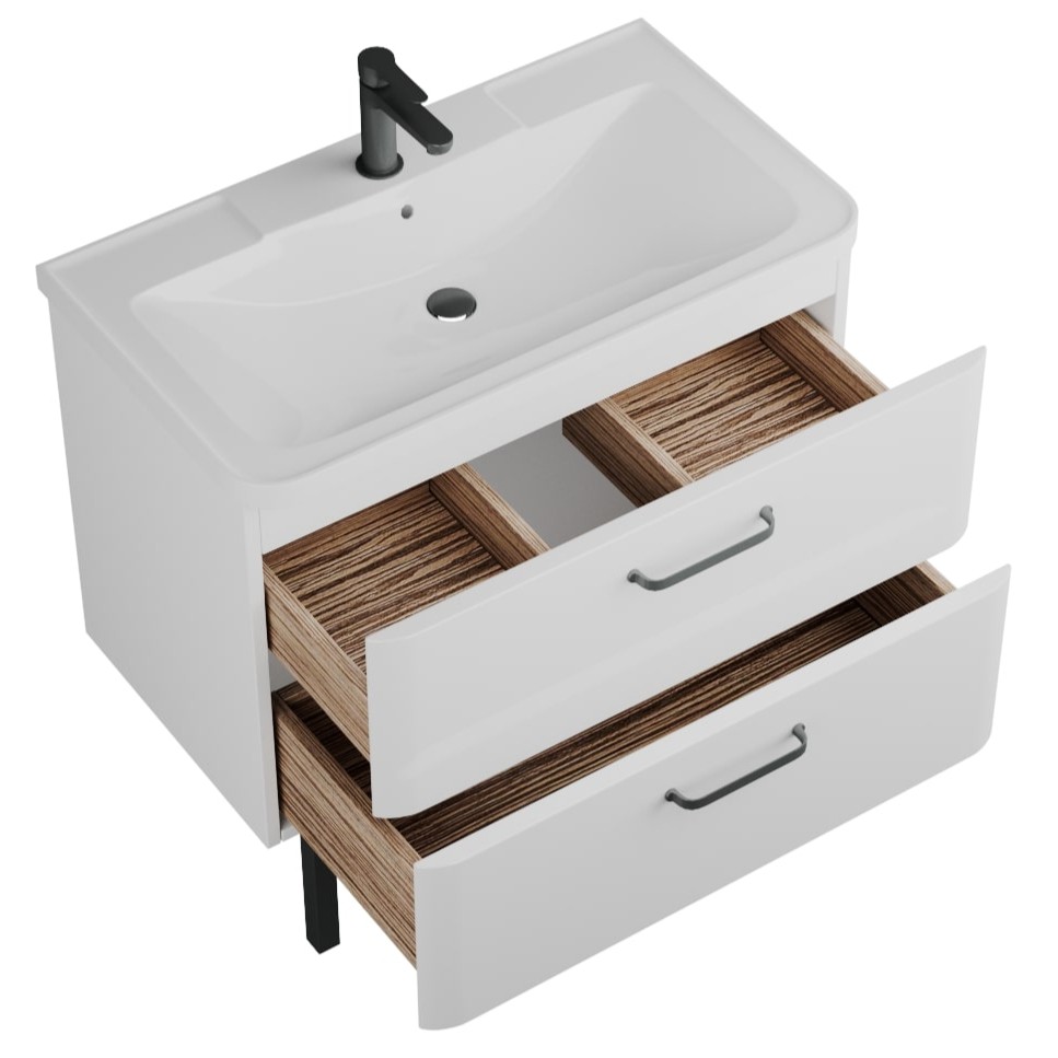 фото тумба под умывальник tibr 80 с раковиной, белый