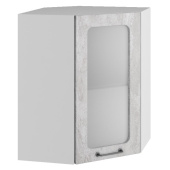 Шкаф верхний угловой со стеклом ВПУС высокий h-900мм Лофт