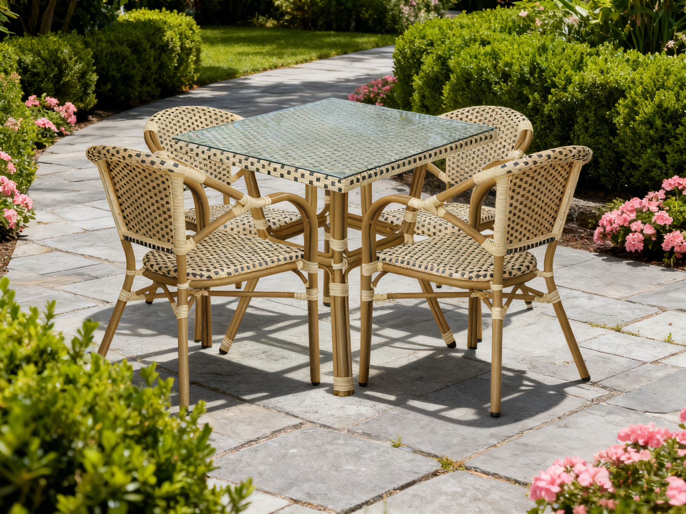 фото "кабри" плетеный стул из искусственного ротанга, цвет бежево-коричневый