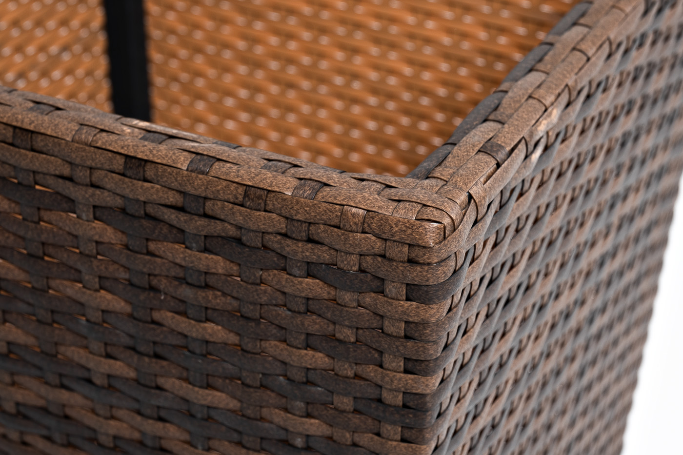 фото "капучино" кашпо для цветов плетеное из искусственного ротанга, цвет коричневый