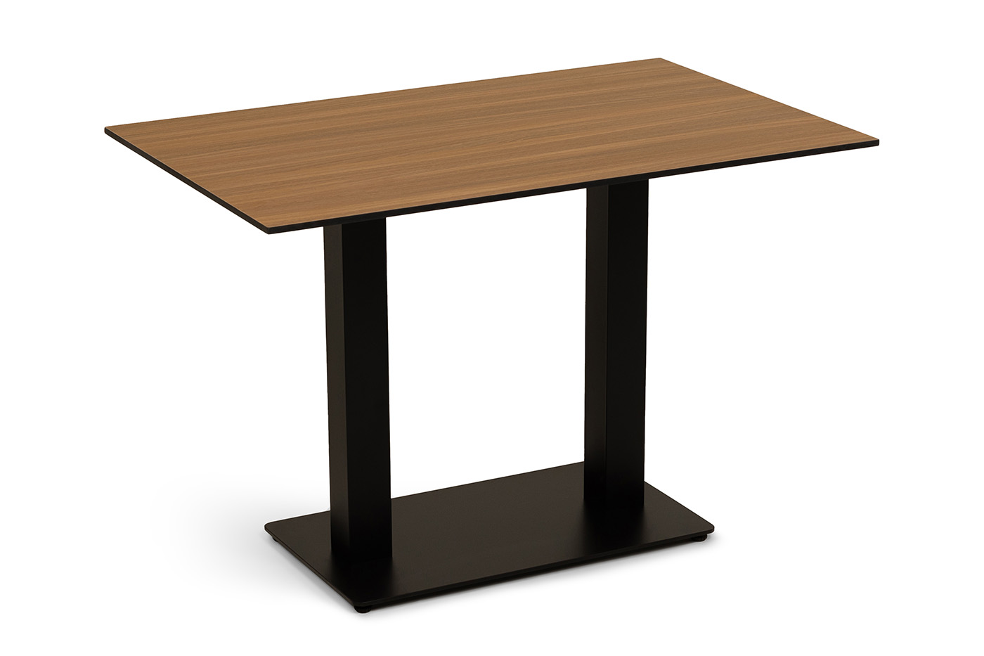 "Каффе" стол из HPL 110х70см, цвет "дуб", подстолье стальное двойное фото "каффе" стол из hpl 110х70см, цвет "дуб", подстолье стальное двойное