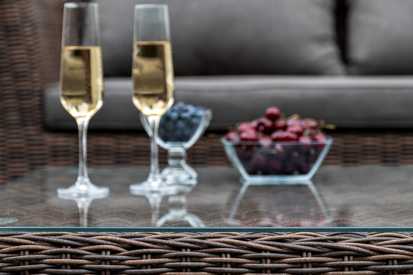 фото "капучино" лаунж-зона из искусственного ротанга, цвет коричневый