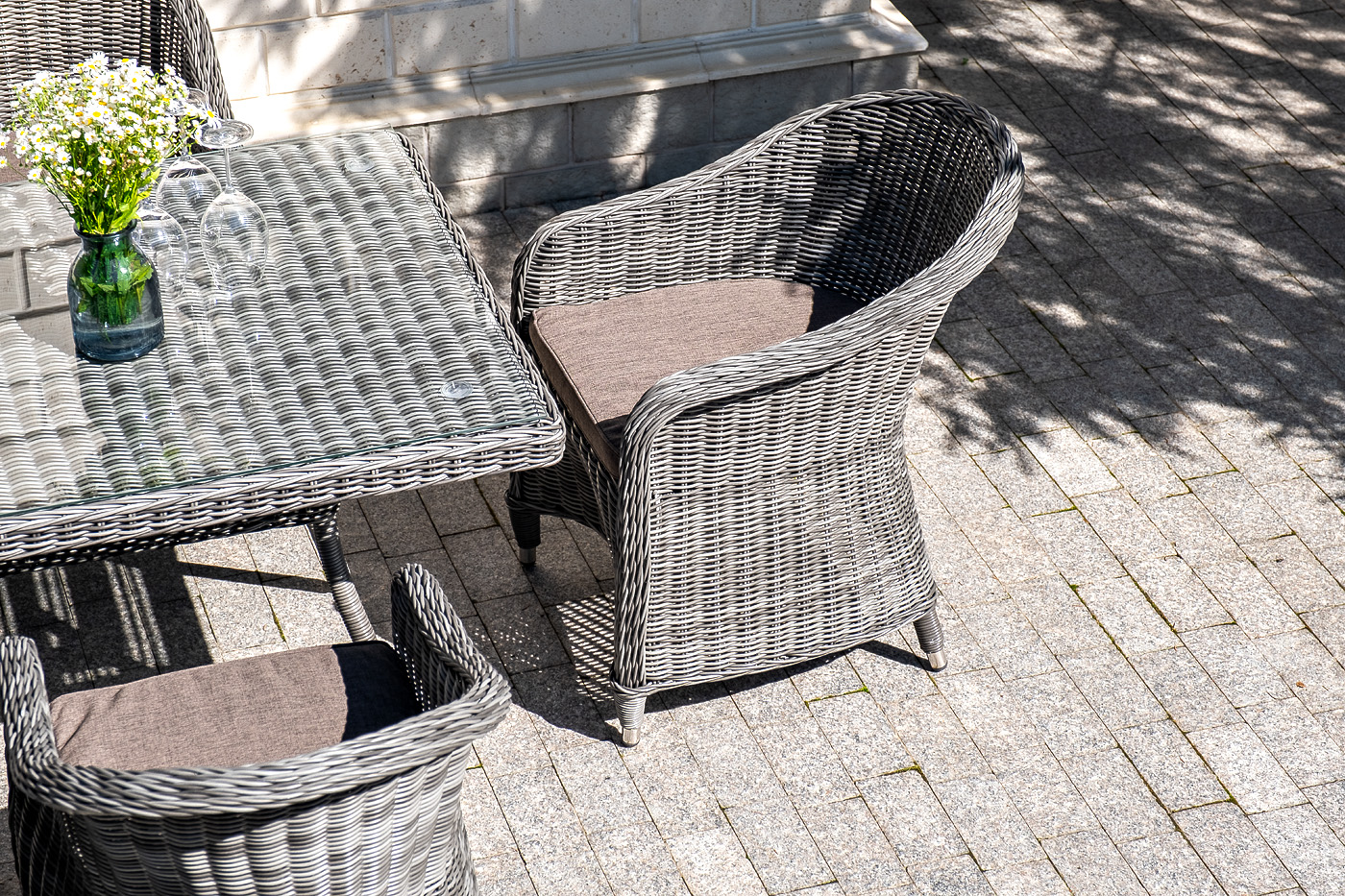 фото "равенна" плетеное кресло из искусственного ротанга, цвет графит